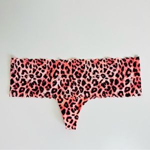 NWT PINK Victoria’s Secret Neon Orange Leopard Lace Wide Hip Underwear Panty